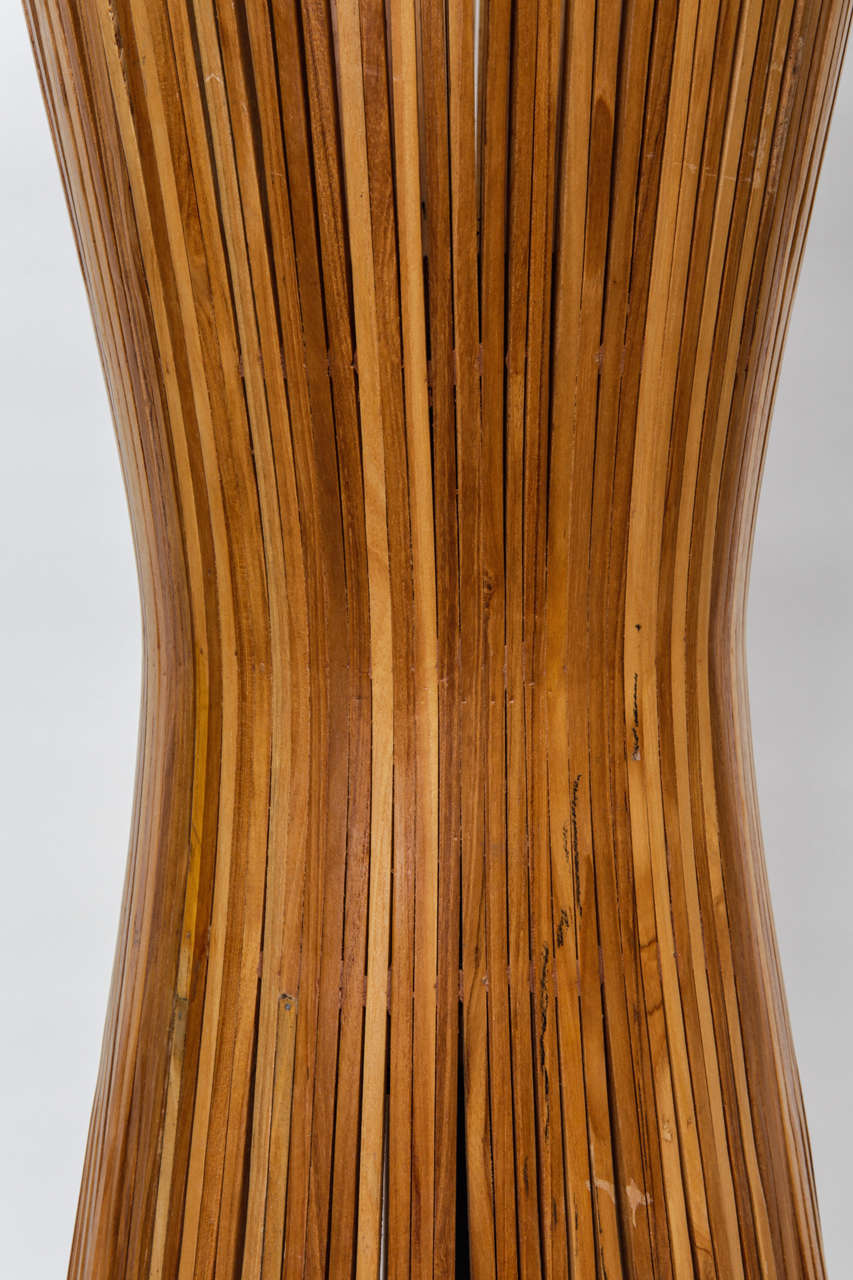 Iron 1960s Midmodern Danish Stick Wood Lamp For Sale